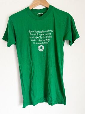 Vtg NOW National Organization Women Equal Rights T Shirt Feminist Sneakers L